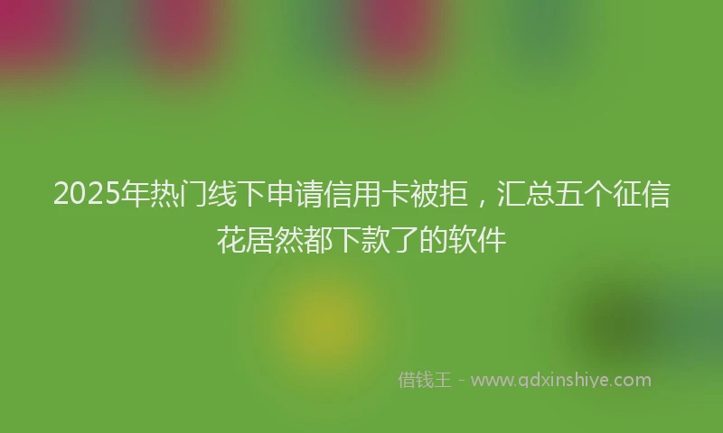 2025年热门线下申请信用卡被拒，汇总五个征信花居然都下款了的软件