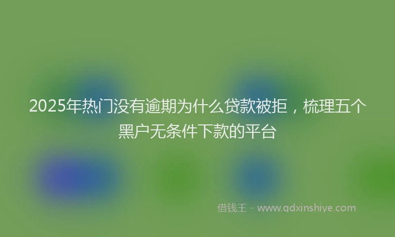 2025年热门没有逾期为什么贷款被拒，梳理五个黑户无条件下款的平台
