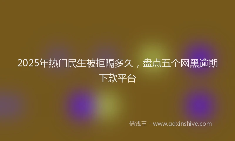 2025年热门民生被拒隔多久，盘点五个网黑逾期下款平台