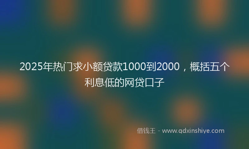 2025年热门求小额贷款1000到2000，概括五个利息低的网贷口子