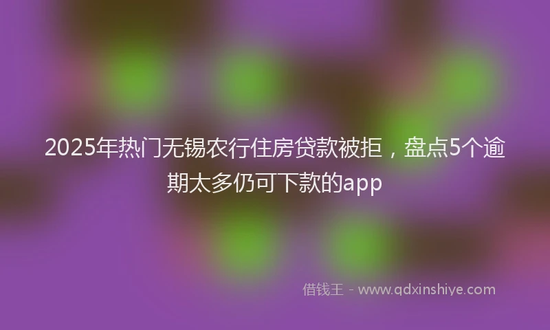 2025年热门无锡农行住房贷款被拒，盘点5个逾期太多仍可下款的app