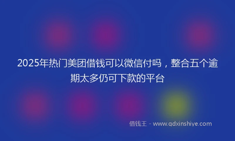 2025年热门美团借钱可以微信付吗，整合五个逾期太多仍可下款的平台