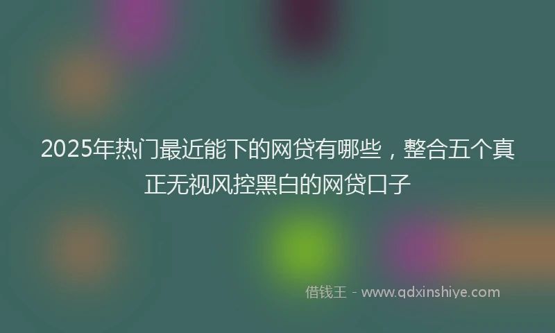 2025年热门最近能下的网贷有哪些，整合五个真正无视风控黑白的网贷口子