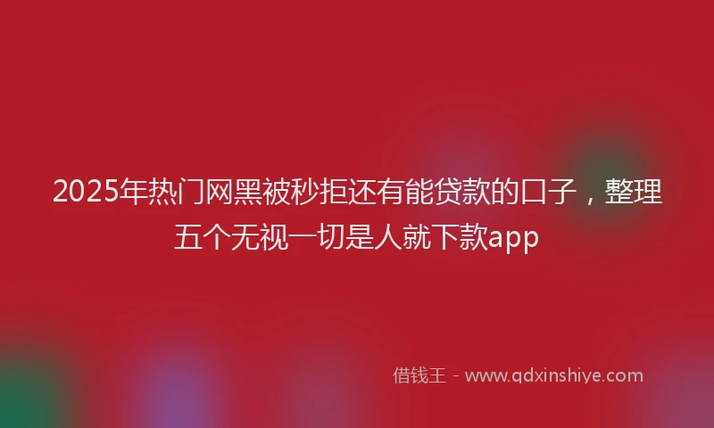 2025年热门网黑被秒拒还有能贷款的口子，整理五个无视一切是人就下款app