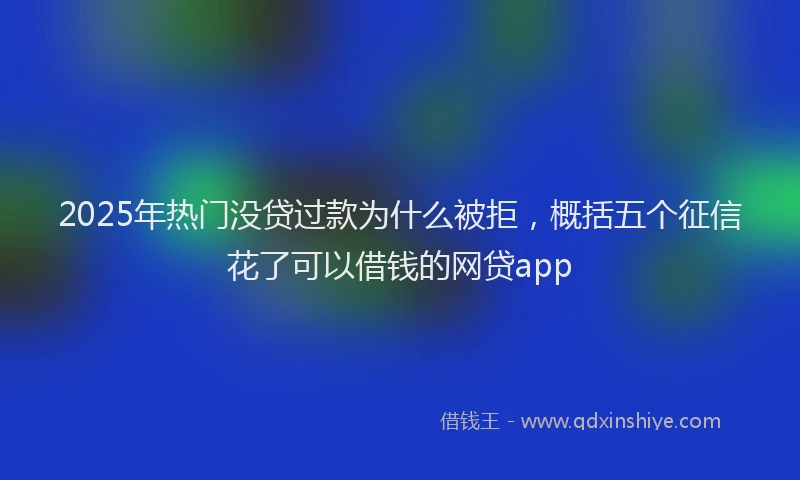 2025年热门没贷过款为什么被拒，概括五个征信花了可以借钱的网贷app