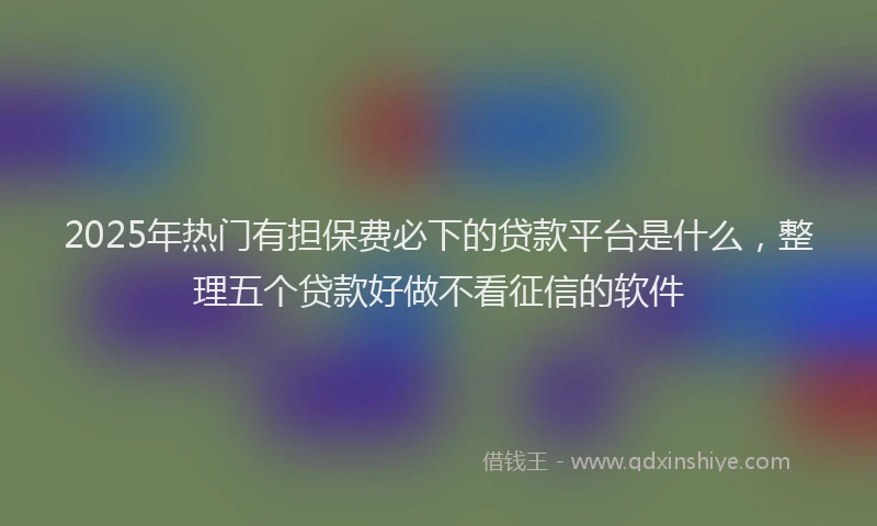 2025年热门有担保费必下的贷款平台是什么，整理五个贷款好做不看征信的软件