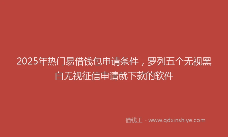 2025年热门易借钱包申请条件，罗列五个无视黑白无视征信申请就下款的软件