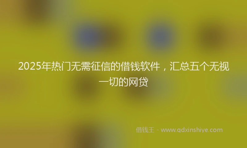 2025年热门无需征信的借钱软件，汇总五个无视一切的网贷