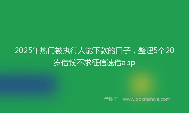 2025年热门被执行人能下款的口子，整理5个20岁借钱不求征信速借app