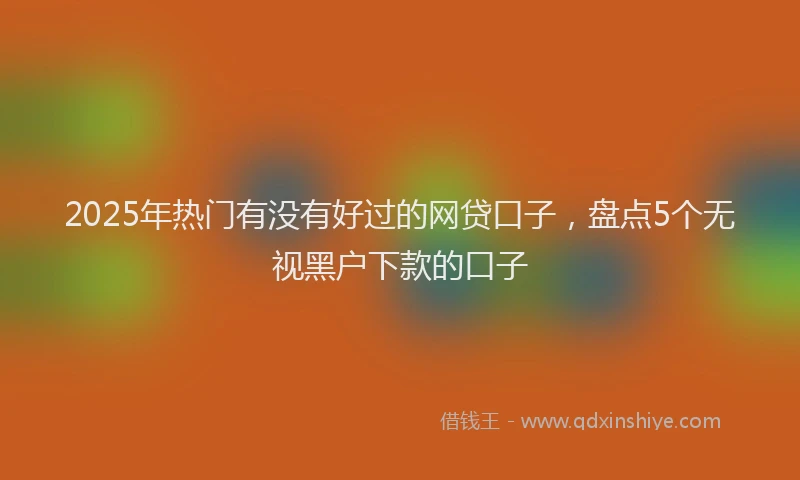 2025年热门有没有好过的网贷口子，盘点5个无视黑户下款的口子