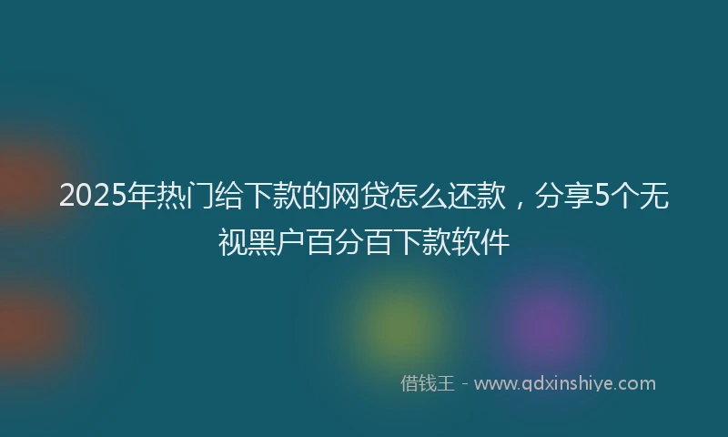 2025年热门给下款的网贷怎么还款，分享5个无视黑户百分百下款软件