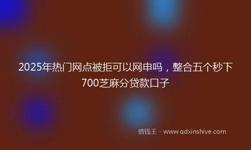 2025年热门网点被拒可以网申吗，整合五个秒下700芝麻分贷款口子