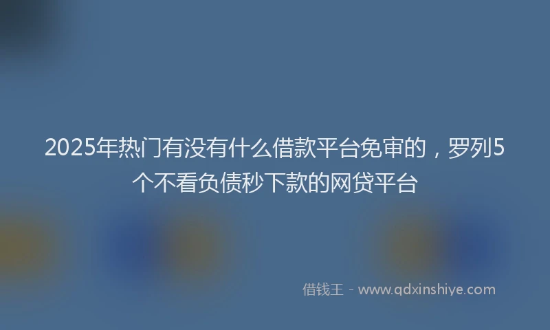2025年热门有没有什么借款平台免审的，罗列5个不看负债秒下款的网贷平台
