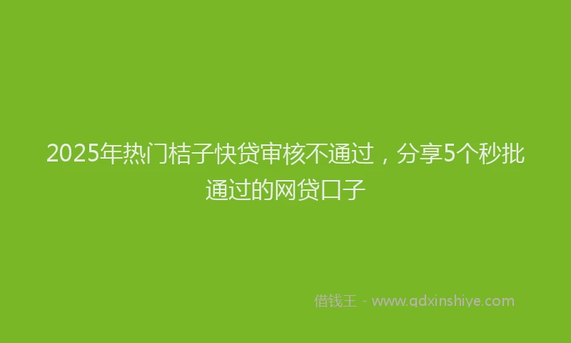 2025年热门桔子快贷审核不通过，分享5个秒批通过的网贷口子