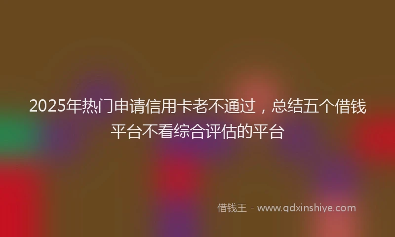 2025年热门申请信用卡老不通过，总结五个借钱平台不看综合评估的平台