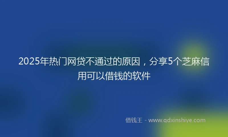 2025年热门网贷不通过的原因，分享5个芝麻信用可以借钱的软件