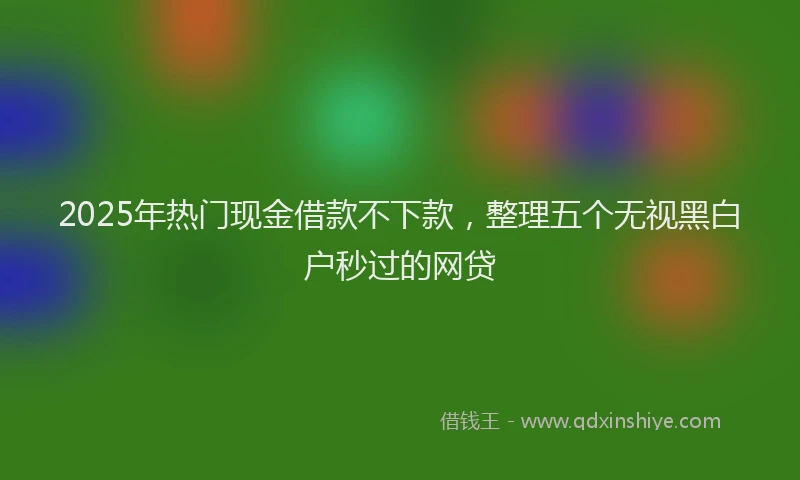 2025年热门现金借款不下款，整理五个无视黑白户秒过的网贷