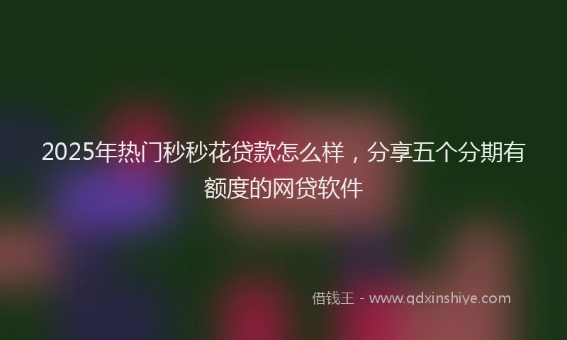 2025年热门秒秒花贷款怎么样，分享五个分期有额度的网贷软件