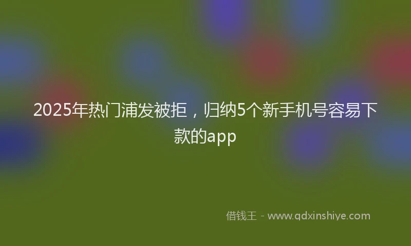 2025年热门浦发被拒，归纳5个新手机号容易下款的app