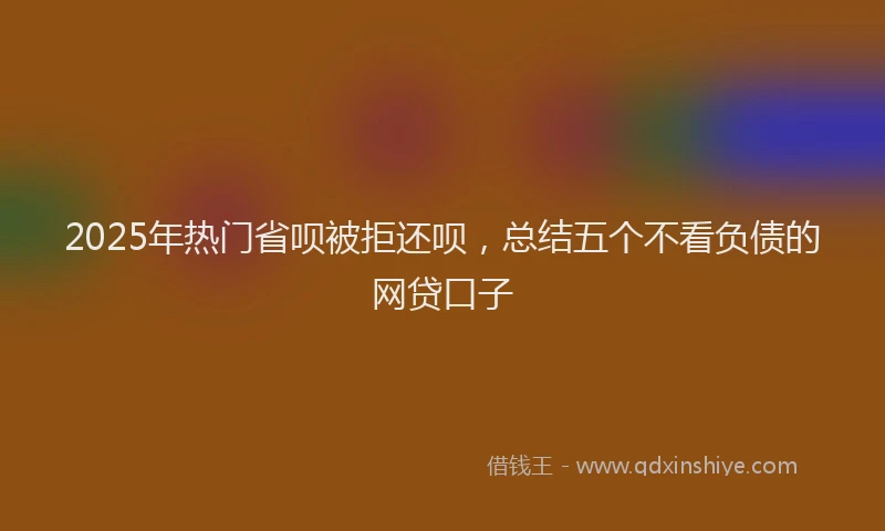2025年热门省呗被拒还呗，总结五个不看负债的网贷口子