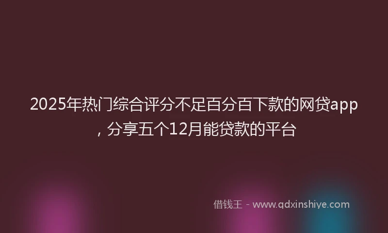 2025年热门综合评分不足百分百下款的网贷app，分享五个12月能贷款的平台