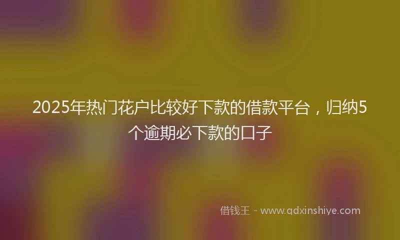 2025年热门花户比较好下款的借款平台，归纳5个逾期必下款的口子