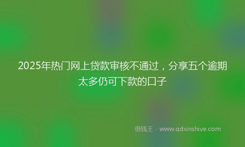 2025年热门网上贷款审核不通过，分享五个逾期太多仍可下款的口子