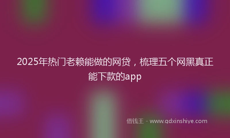2025年热门老赖能做的网贷，梳理五个网黑真正能下款的app