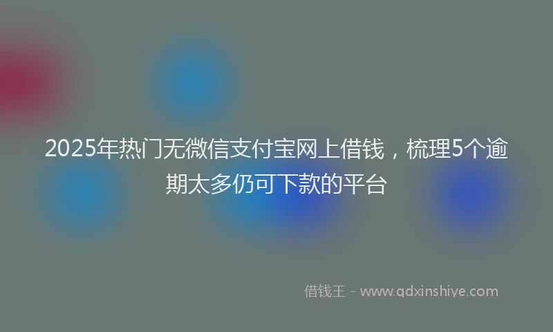 2025年热门无微信支付宝网上借钱，梳理5个逾期太多仍可下款的平台