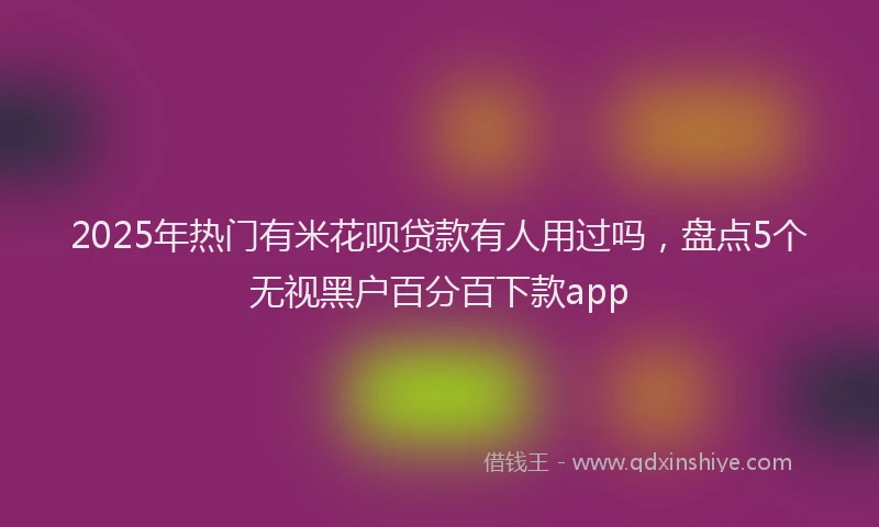 2025年热门有米花呗贷款有人用过吗，盘点5个无视黑户百分百下款app