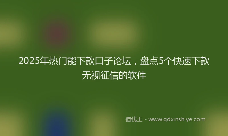 2025年热门能下款口子论坛，盘点5个快速下款无视征信的软件