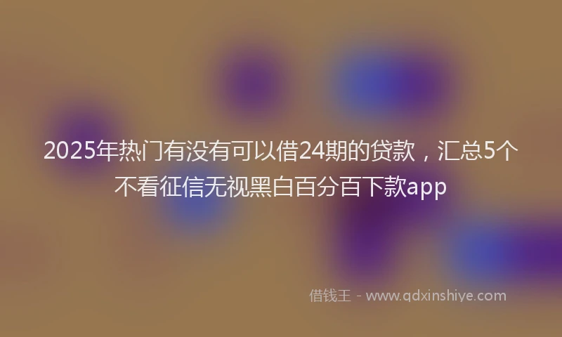 2025年热门有没有可以借24期的贷款，汇总5个不看征信无视黑白百分百下款app