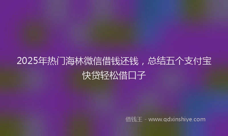 2025年热门海林微信借钱还钱，总结五个支付宝快贷轻松借口子