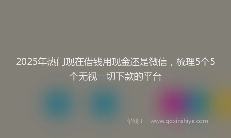 2025年热门现在借钱用现金还是微信，梳理5个5个无视一切下款的平台