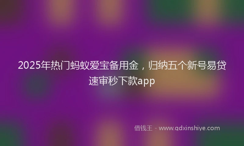 2025年热门蚂蚁爱宝备用金，归纳五个新号易贷速审秒下款app