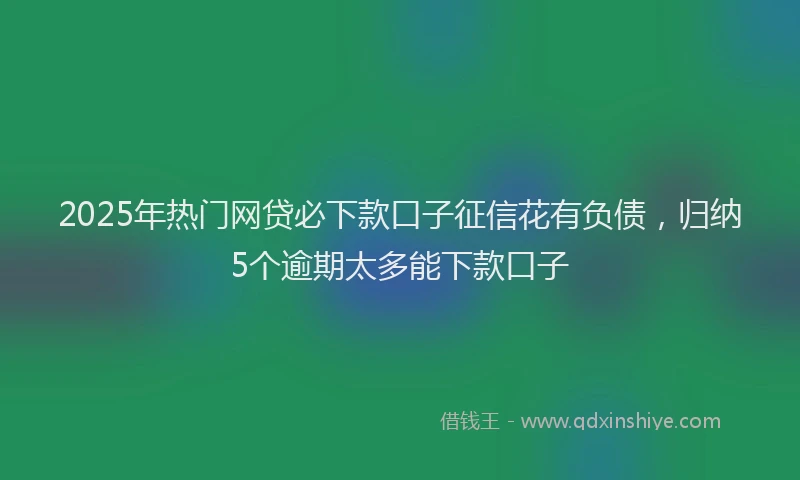 2025年热门网贷必下款口子征信花有负债，归纳5个逾期太多能下款口子