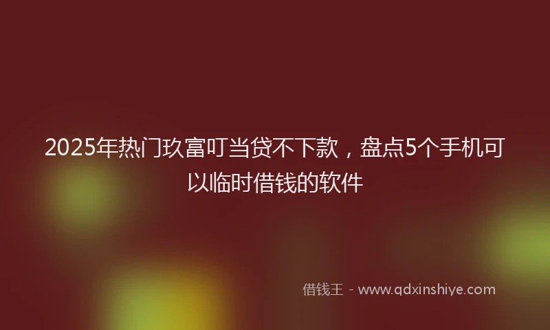 2025年热门玖富叮当贷不下款，盘点5个手机可以临时借钱的软件