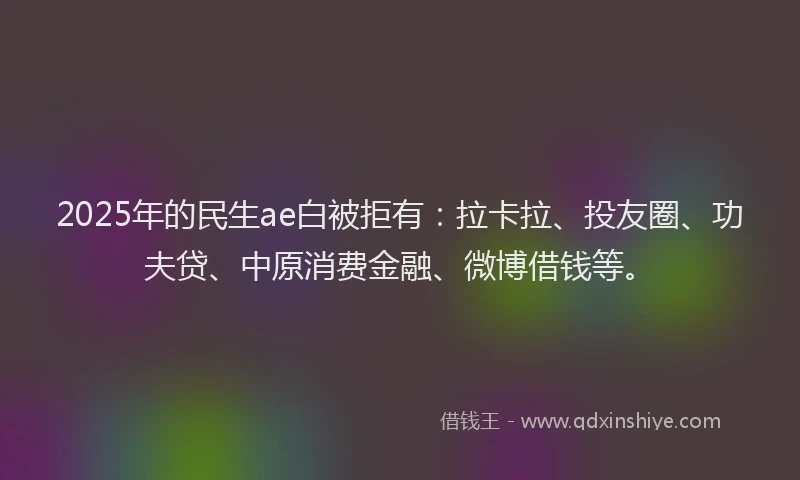 2025年的民生ae白被拒有：拉卡拉、投友圈、功夫贷、中原消费金融、微博借钱等。