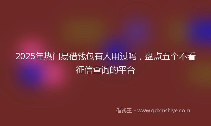 2025年热门易借钱包有人用过吗，盘点五个不看征信查询的平台
