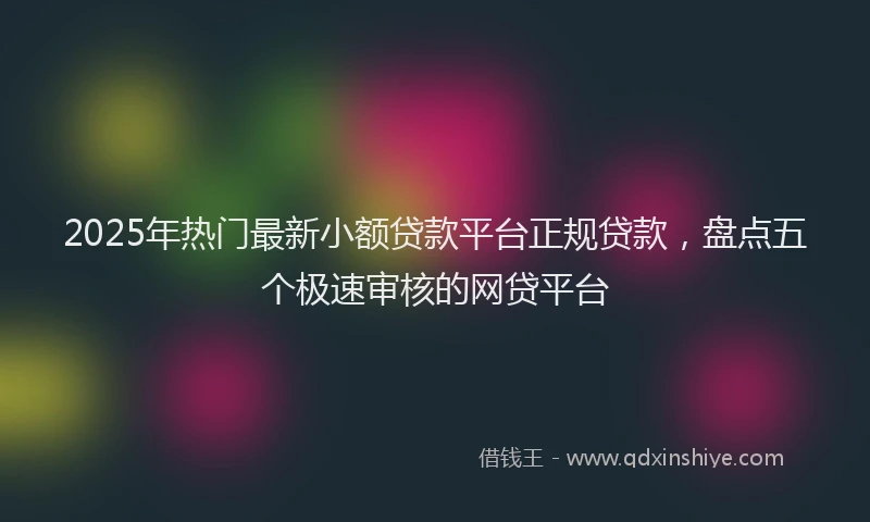 2025年热门最新小额贷款平台正规贷款，盘点五个极速审核的网贷平台