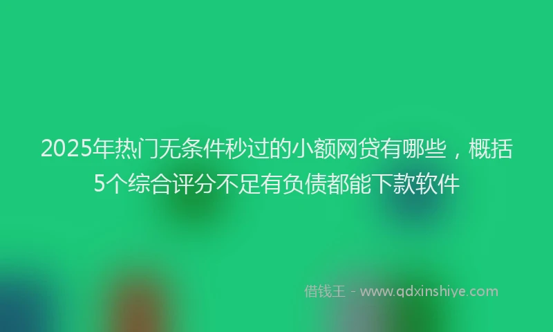 2025年热门无条件秒过的小额网贷有哪些，概括5个综合评分不足有负债都能下款软件