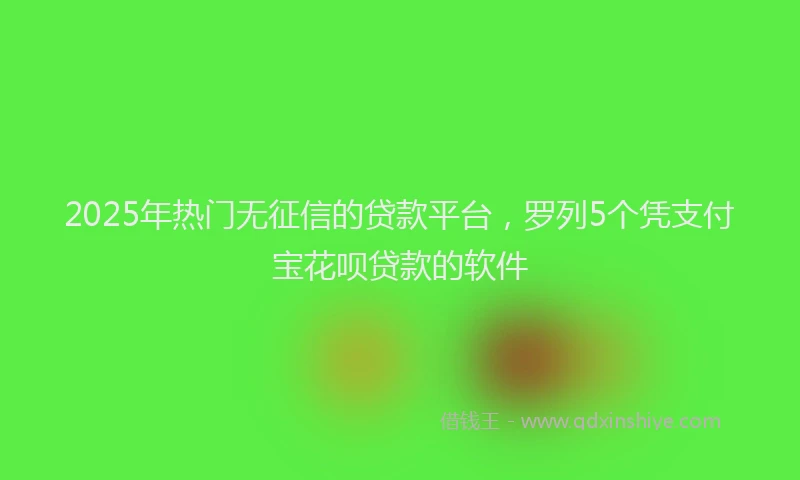 2025年热门无征信的贷款平台，罗列5个凭支付宝花呗贷款的软件