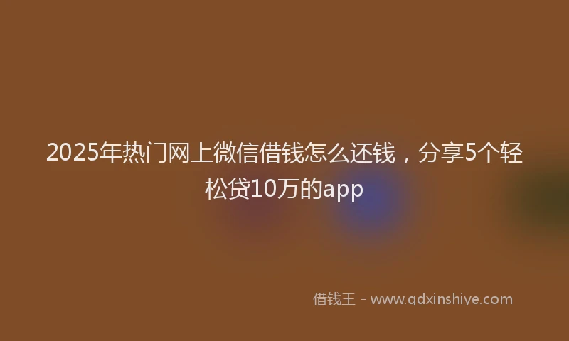 2025年热门网上微信借钱怎么还钱，分享5个轻松贷10万的app