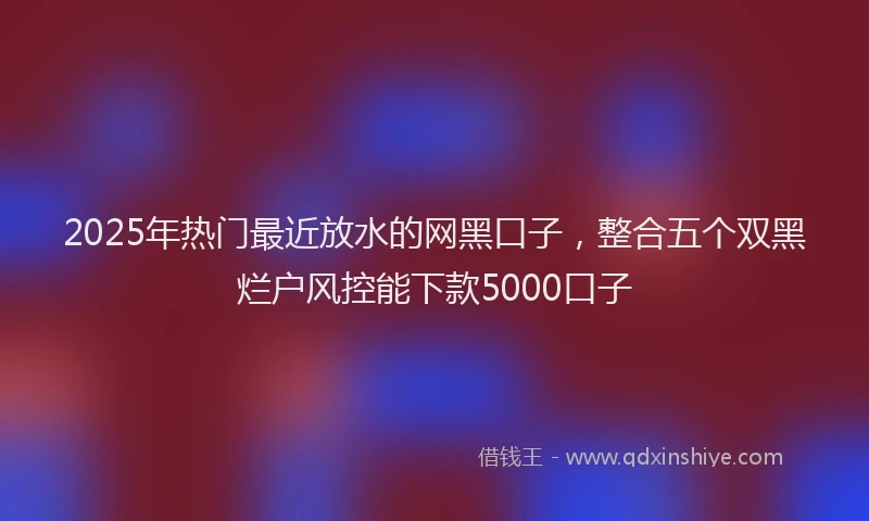 2025年热门最近放水的网黑口子，整合五个双黑烂户风控能下款5000口子