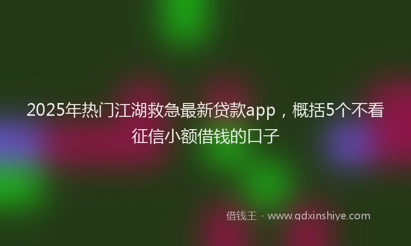 2025年热门江湖救急最新贷款app，概括5个不看征信小额借钱的口子