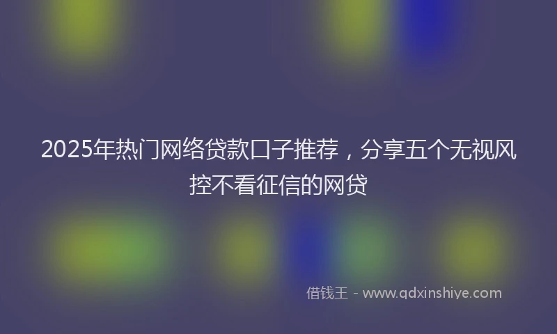 2025年热门网络贷款口子推荐，分享五个无视风控不看征信的网贷