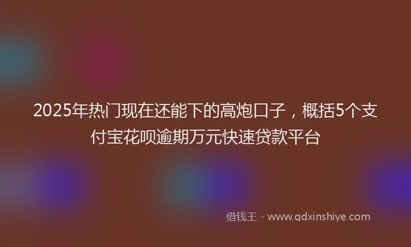 2025年热门现在还能下的高炮口子，概括5个支付宝花呗逾期万元快速贷款平台