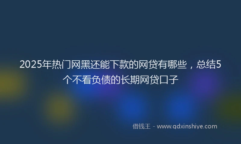 2025年热门网黑还能下款的网贷有哪些，总结5个不看负债的长期网贷口子