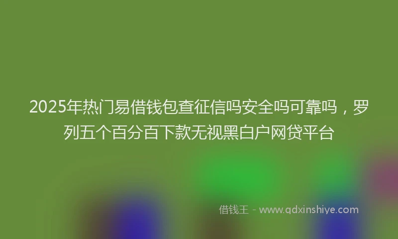 2025年热门易借钱包查征信吗安全吗可靠吗，罗列五个百分百下款无视黑白户网贷平台