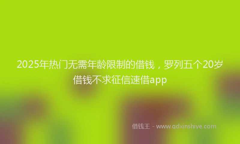 2025年热门无需年龄限制的借钱，罗列五个20岁借钱不求征信速借app